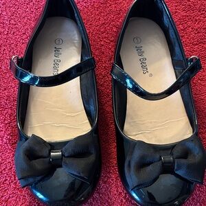 Jelly Beans Shiny Black Dress Shoes for Kids